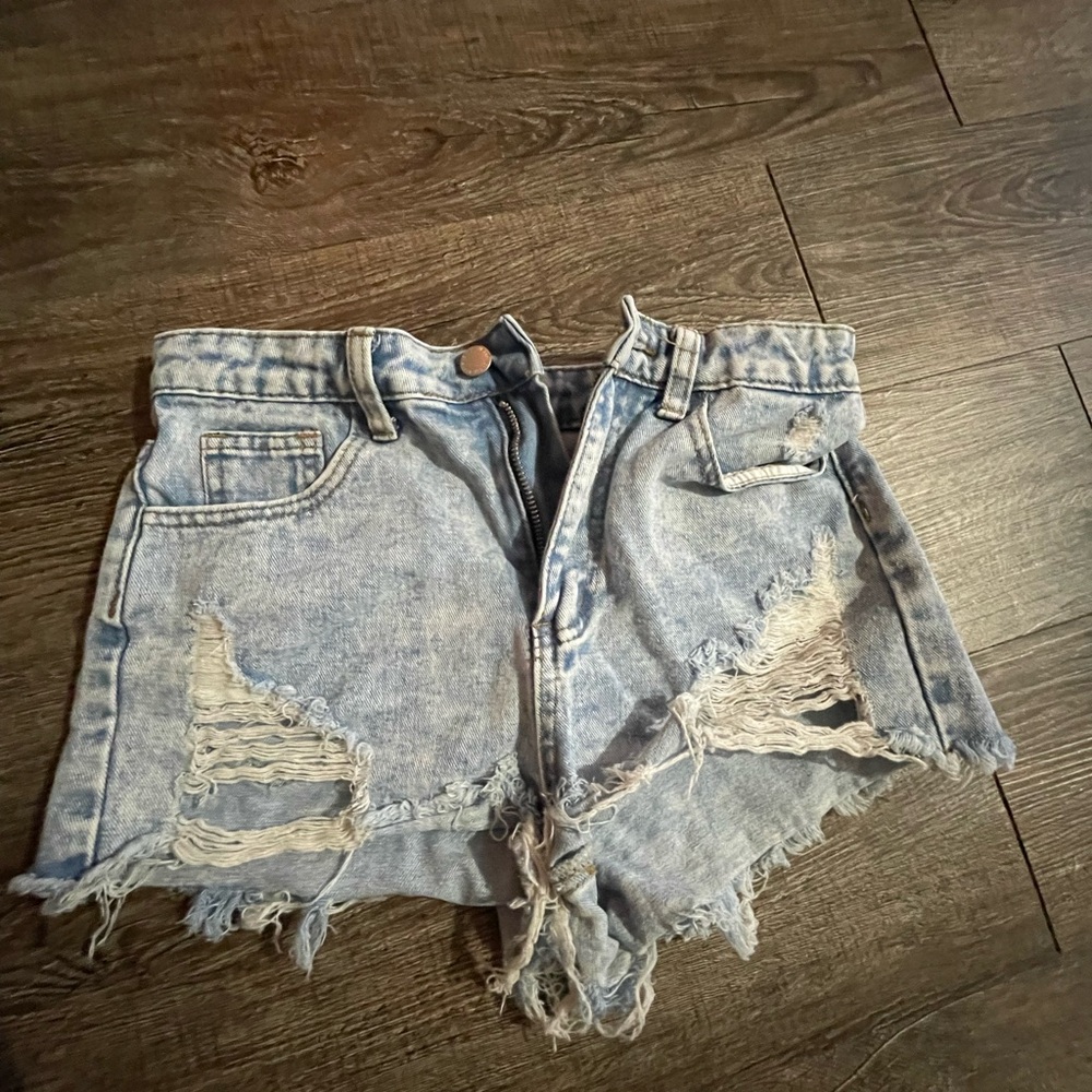 Distressed Denim Shorts